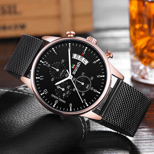 SWISH 2019 Top Brand Luxury Mens Watches Waterproof Stainless Steel Wristwatch Mens Chronograph Casual Quartz Watch