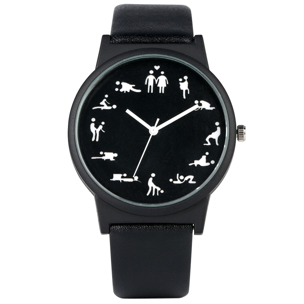 Creative Fun Quartz Watch for Men Black Dial Quartz Watches Comfortable